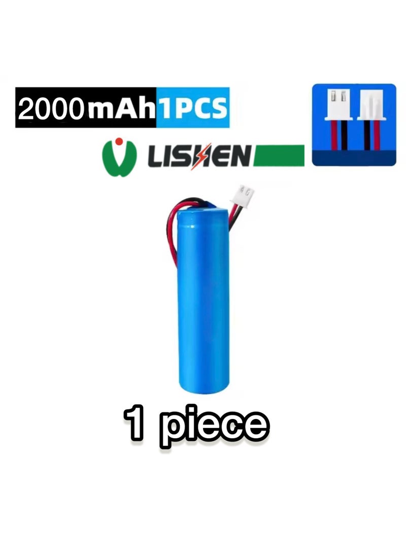 Lishen 18650 Rechargeable Lithium-Ion Battery 2000mAh 3.7V with Built-in BMS Protection and Connector – 1 Piece - Image 1